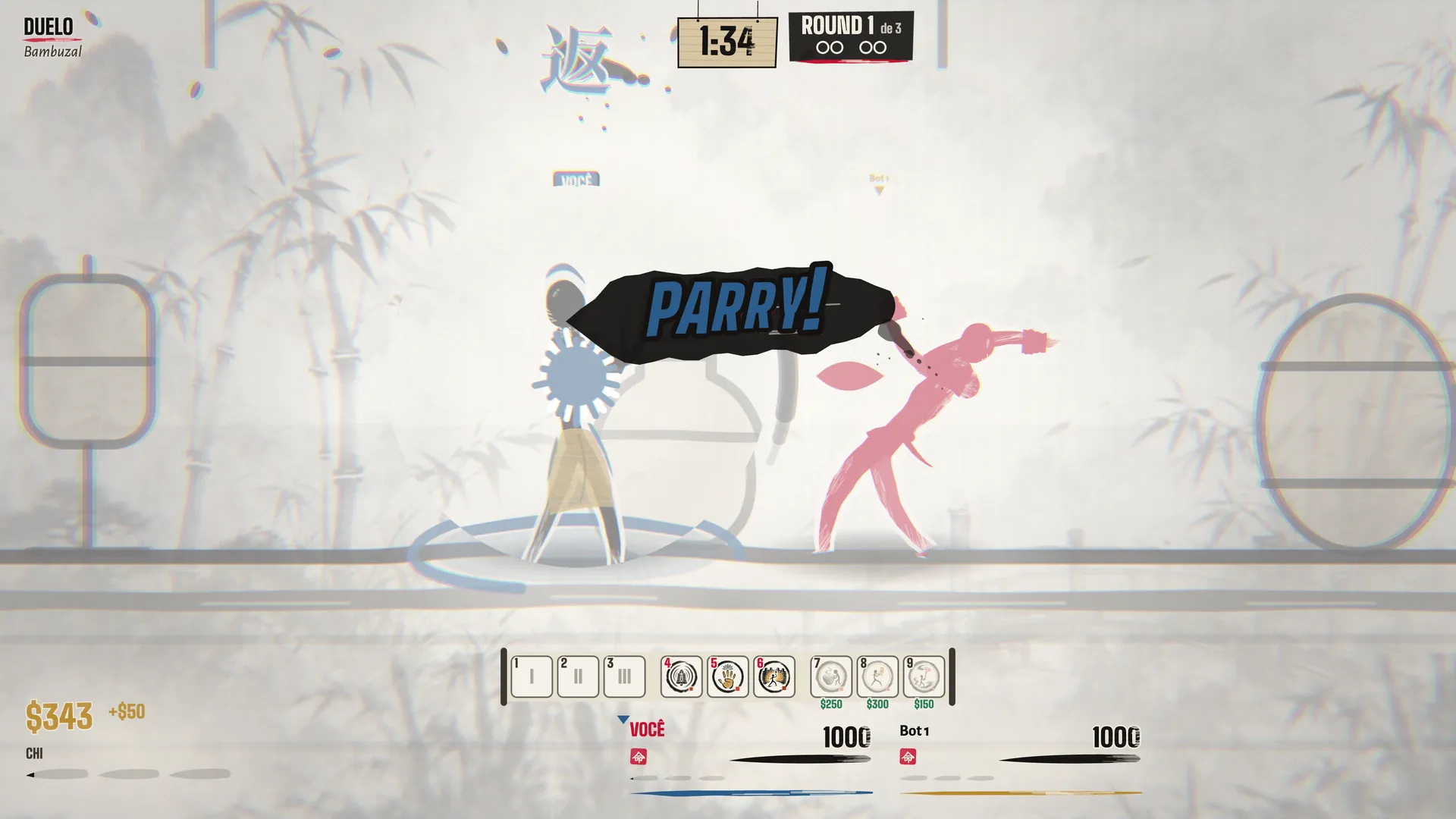 Parry dengan bingkai hentaman